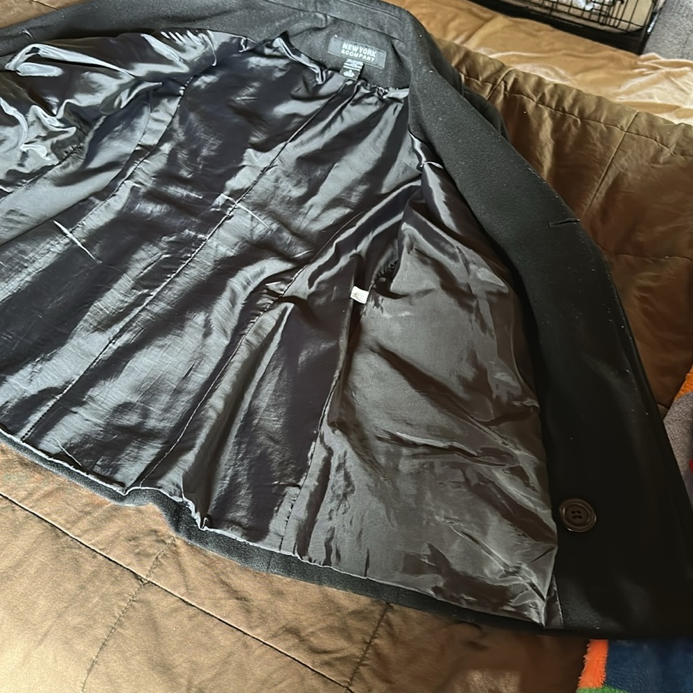 New York & Company Wool & Polyester Black Pea Coat - Picture 9 of 16